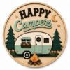 Picture of Personalized Happy Campers Wooden Door Hanger, Custom Camper Trailer Sign, Camping Decor, RV Family Door Sign, Outdoor Welcome Plaque Gift
