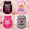 Picture of Personalized Mesh Pet Jersey, Custom Dog Cat Shirt, Puppy Love Jersey, Cute Pink Pet Tank, Small Dog Apparel, Dog Mom Gift, Dogs Month