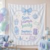 Picture of Personalized Spa Jam Party Birthday Tapestry, Spa Birthday Banner, Sleepover Party Backdrop, Girl Birthday Spa Party Decor Birthday Banner