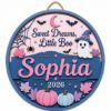 Picture of Personalized Halloween Nursery Door Sign, Sweet Dreams Little Boo Name Sign, Ghost Pumpkin Kids Room Door Hanger, Baby Halloween Decor