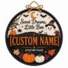 Picture of Personalized Halloween Door Sign, Sweet Dreams Little Boo Nursery Door Hanger, Custom Name Year Ghost Pumpkin Kids Room Wood Decor Gift