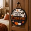Picture of Personalized Halloween Door Sign, Sweet Dreams Little Boo Nursery Door Hanger, Custom Name Year Ghost Pumpkin Kids Room Wood Decor Gift