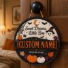 Picture of Personalized Halloween Door Sign, Sweet Dreams Little Boo Nursery Door Hanger, Custom Name Year Ghost Pumpkin Kids Room Wood Decor Gift