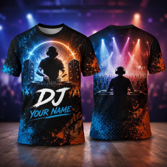 Picture of Personalized Dj Shirt, Custom DJ Jersey, DJ Festival Shirt, Edm Rave Shirt, Custom Name DJ Tee, Music Producer Gift Shirt Music