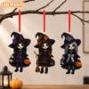 Picture of Personalized Witch Ornament, Custom Halloween Witch Girl Ornament, Gothic Witch Acrylic Ornament, Spooky Halloween Gift, Witch Halloween