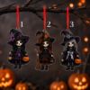 Picture of Personalized Witch Ornament, Custom Halloween Witch Girl Ornament, Gothic Witch Acrylic Ornament, Spooky Halloween Gift, Witch Halloween