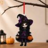 Picture of Personalized Witch Ornament, Custom Halloween Witch Girl Ornament, Gothic Witch Acrylic Ornament, Spooky Halloween Gift, Witch Halloween