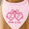Picture of Personalized Embroidered Dog Bandana, Embroidered Wedding Dog Bandana, Custom Initial Pet Scarf, Ring Bearer Dog Gift, Monogram Dog