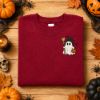 Picture of Cute Ghost Witch Embroidery Design, Halloween Ghost Embroidery File, Spooky Ghost Machine Embroidery, Pumpkin Ghost pes dst exp jef vp3 xxx