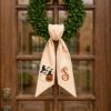 Picture of Personalized Halloween Wreath Sash Bow, Ghost Pumpkin Monogram Door Bow, Custom Fall Wreath Bow, Front Door Decor,Halloween Porch Decoration