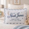 Picture of Personalized Baby Birth Pillow, Newborn Name Pillow, Birth Announcement Keepsake, Nursery Decor Pillow, Baby Shower Gift, Baby Boy Nursery