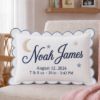 Picture of Personalized Baby Birth Pillow, Newborn Name Pillow, Birth Announcement Keepsake, Nursery Decor Pillow, Baby Shower Gift, Baby Boy Nursery