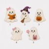 Picture of Personalized Halloween Ghost Reading Book Pillow, Custom Girl Name Pillow, Cute Spooky Nursery Decor, Baby Halloween Gift Reading Girl