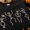 Picture of Dancing Skeleton Embroidery Design, Halloween Machine Embroidery File, Skeleton Dance Shirt Design, Instant Download PES DST EXP