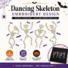 Picture of Dancing Skeleton Embroidery Design, Halloween Machine Embroidery File, Skeleton Dance Shirt Design, Instant Download PES DST EXP