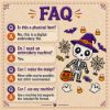 Picture of Happy Halloween Skeleton Embroidery Design, Cute Skeleton Embroidery File, Witch Hat Skeleton Machine Embroidery, pes dst exp jef vp3 xxx