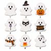 Picture of Interchangeable Halloween Ghost Wood Sign, Personalized Boo Crew Door Hanger, Custom Shape Welcome Sign, Front Door Fall Decor Halloween