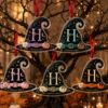 Picture of Personalized Halloween Witch Hat Acrylic Ornament, Custom Initial Halloween Tree Decoration, Pumpkin Keepsake Gift 2026 Halloween Onrament
