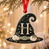 Picture of Personalized Halloween Witch Hat Acrylic Ornament, Custom Initial Halloween Tree Decoration, Pumpkin Keepsake Gift 2026 Halloween Onrament