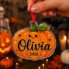 Picture of Personalized Pumpkin Acrylic Ornament, Custom Halloween Pumpkin Name Ornament, Cute Pumpkin Keepsake, Fall Decor Gift for Kids Family