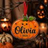 Picture of Personalized Pumpkin Acrylic Ornament, Custom Halloween Pumpkin Name Ornament, Cute Pumpkin Keepsake, Fall Decor Gift for Kids Family
