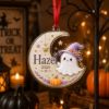 Picture of Personalized Ghost Moon Acrylic Ornament, Custom Halloween Ghost Name Ornament, Witch Ghost Keepsake, Cute Spooky Gift for Kids Halloween