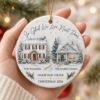 Picture of Personalized Neighbor Christmas Ornament, Custom Ceramic House Ornament, New Neighbor Gift, Family Names and Street, Christmas 2026 Neighbor