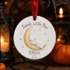 Picture of Personalized Baby Halloween Ornament, Sweet Little Boo Ceramic Ornament, Custom Baby Ghost Keepsake, First Halloween Gift for Baby Halloween