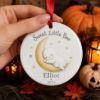 Picture of Personalized Baby Halloween Ornament, Sweet Little Boo Ceramic Ornament, Custom Baby Ghost Keepsake, First Halloween Gift for Baby Halloween