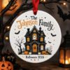 Picture of Personalized Family Halloween Ornament, Custom Haunted House Ceramic Ornament, Halloween Family Keepsake, Haunted House Halloween Decor