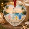 Picture of Personalized Family Christmas Ornament, Beach Family Ornament, Custom Family Keepsake, Coastal Acrylic Christmas Ornament, Family Gift