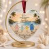Picture of Personalized Family Christmas Ornament, Beach Family Ornament, Custom Family Keepsake, Coastal Acrylic Christmas Ornament, Family Gift