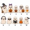 Picture of Personalized Halloween Ghost Family Door Hanger, Custom Boo Crew Wooden Sign, Spider Web Halloween Door Decor, Family Porch Sign Gift