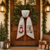 Picture of Personalized Christmas Lantern Wreath Bow, Embroidered Holiday Door Bow, Custom Christmas Wreath Sash, Farmhouse Front Door Decor, Xmas Bow