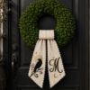 Picture of Personalized Raven Wreath Bow, Embroidered Gothic Halloween Door Bow, Custom Moon Wreath Sash, Spooky Front Door Decor, Dark Cottagecore Bow