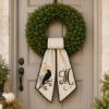 Picture of Personalized Raven Wreath Bow, Embroidered Gothic Halloween Door Bow, Custom Moon Wreath Sash, Spooky Front Door Decor, Dark Cottagecore Bow