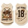 Picture of Personalized Cowboy Dog Jersey, Custom Western Pet Jersey, Custom Name & Number Dog Shirt, Cowboy Pup Pet Jersey, Country Dog Gift