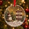Picture of Personalized Family Christmas Ornament, Custom Name Snowman Glass Ornament, Family Tree Gift, Holiday Keepsake, Christmas Tree Decor 2026