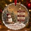 Picture of Personalized Family Christmas Ornament, Custom Name Snowman Glass Ornament, Family Tree Gift, Holiday Keepsake, Christmas Tree Decor 2026