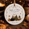 Picture of Personalized Ghost Couple Halloween Ornament, Custom Cute Ghost Book Club Ceramic Ornament, Fall Pumpkin Keepsake Gift Halloween Gift