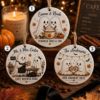 Picture of Personalized Ghost Coffee Halloween Ornament, Custom Ceramic Couple Ornament, Pumpkin Spice Lovers Gift, Fall Coffee Keepsake Decor Ornament