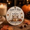 Picture of Personalized Ghost Coffee Halloween Ornament, Custom Ceramic Couple Ornament, Pumpkin Spice Lovers Gift, Fall Coffee Keepsake Decor Ornament