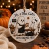 Picture of Personalized Ghost Coffee Halloween Ornament, Custom Ceramic Couple Ornament, Pumpkin Spice Lovers Gift, Fall Coffee Keepsake Decor Ornament