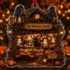 Picture of Personalized Halloween Acrylic Ornament, Custom Haunted Coffee Shop Ornament, Ghost Cat Family Keepsake, Spooky Halloween Tree Decor