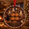 Picture of Personalized Halloween Bakery Glass Ornament, Custom Ghost Baker Family Ornament, Pumpkin Cookie Keepsake, Black Cat Halloween Gift 2026