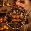 Picture of Personalized Halloween Bakery Glass Ornament, Custom Ghost Baker Family Ornament, Pumpkin Cookie Keepsake, Black Cat Halloween Gift 2026