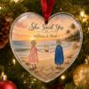 Picture of Personalized Engagement Glass Ornament, She Said Yes Heart Ornament, Custom Couple Beach Proposal Keepsake, Engagement Gift Ornament 2026