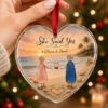 Picture of Personalized Engagement Glass Ornament, She Said Yes Heart Ornament, Custom Couple Beach Proposal Keepsake, Engagement Gift Ornament 2026