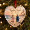 Picture of Personalized Couple Beach Glass Ornament, Together Forever Heart Ornament, Custom Names Romantic Christmas Keepsake, Anniversary Gift 2026