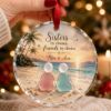 Picture of Personalized Sister Glass Ornament, Sisters by Chance Friends by Choice, Custom Names Beach Christmas Keepsake, Sister Gift Christmas 2026